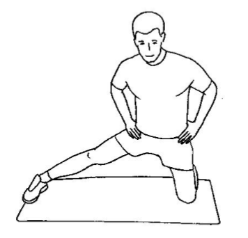 Knästående benglid utåt sidan