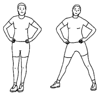 Glid åt sidan med raka ben